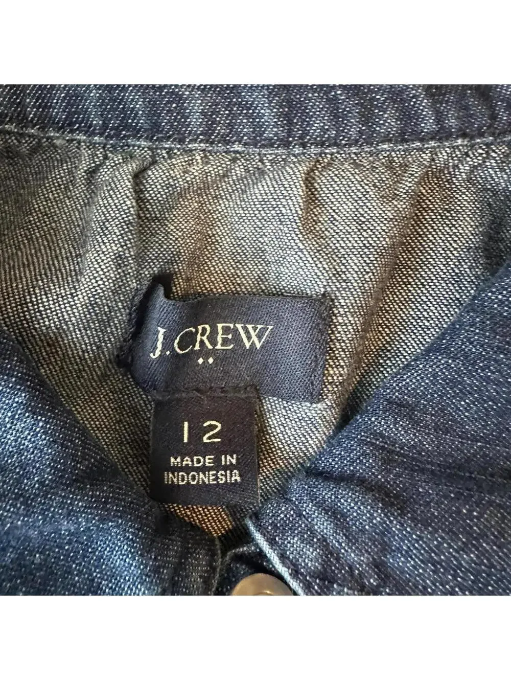 J Crew Shirt Dress Denim Chambray Long Sleeve Button Front Tiered Size 12 spring
